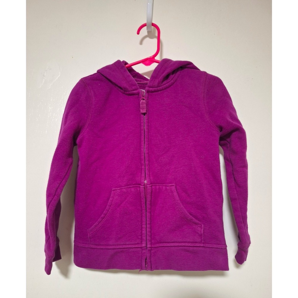 SOFTEST FLEECE Girls Purple Fleece Full Zip Hooded Hoodie Pockets Size 4T
